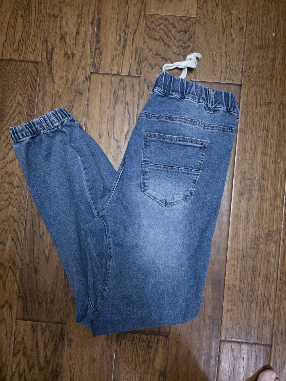 Women's Blue Stretch Denim Jeggings with Elastic Waist